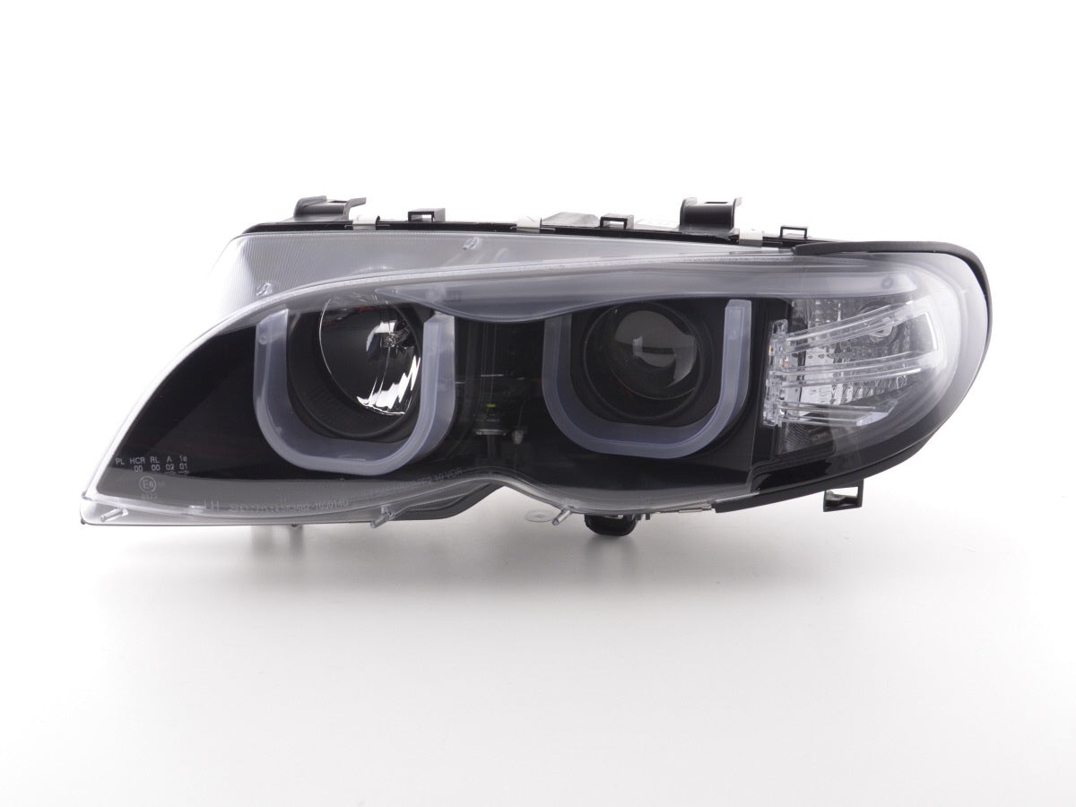 Scheinwerfer Set Angel Eyes BMW 3er E46 Limo/Touring 02-05 schwarz für Rechtslenker Scheinwerfer Set Angel Eyes BMW 3er E46 Limo/Touring 02-05 schwarz für Rechtslenker